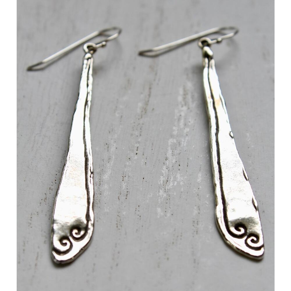 Or Paz PZ Sterling Silver 925 Long Abstract Statement Dangle Earrings ISRAEL